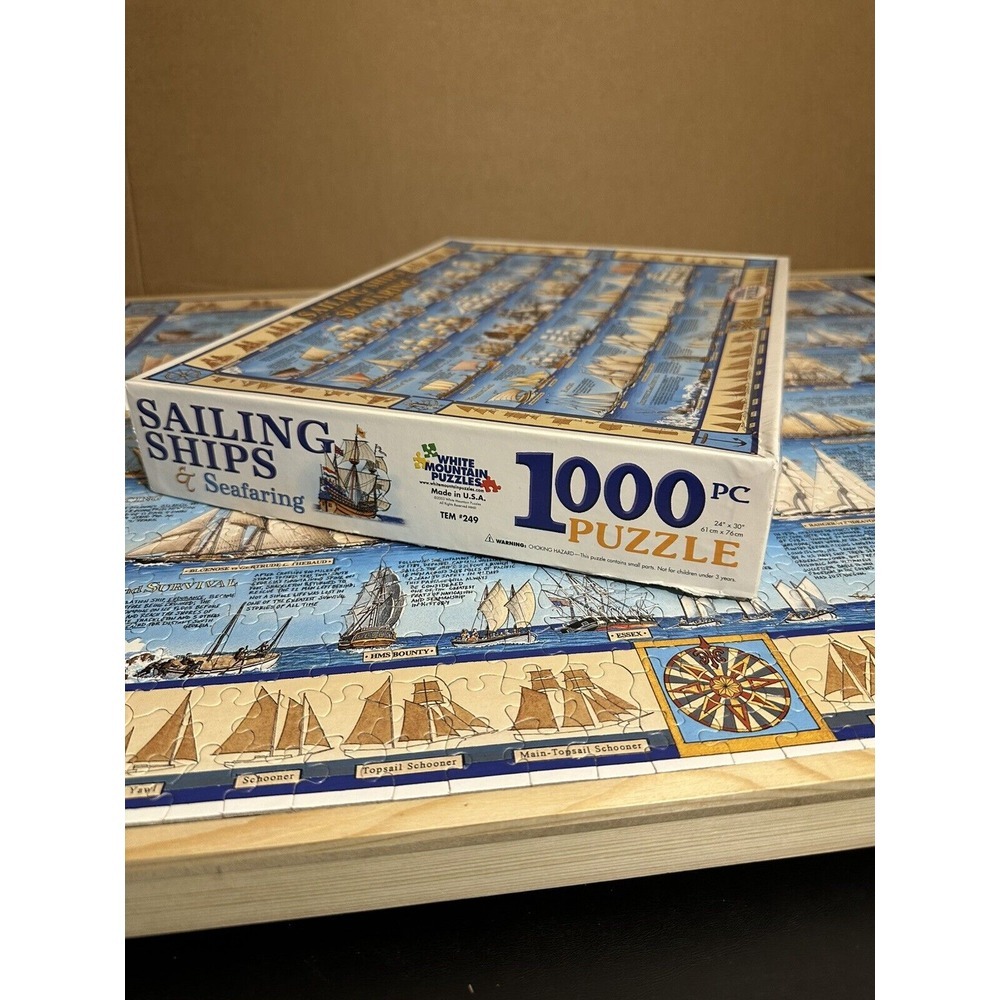 WHITE MOUNTAIN Puzzles "Sailing Ships and Seafaring", COMPLETE 1000 PC 2003 - Picture 4 of 6